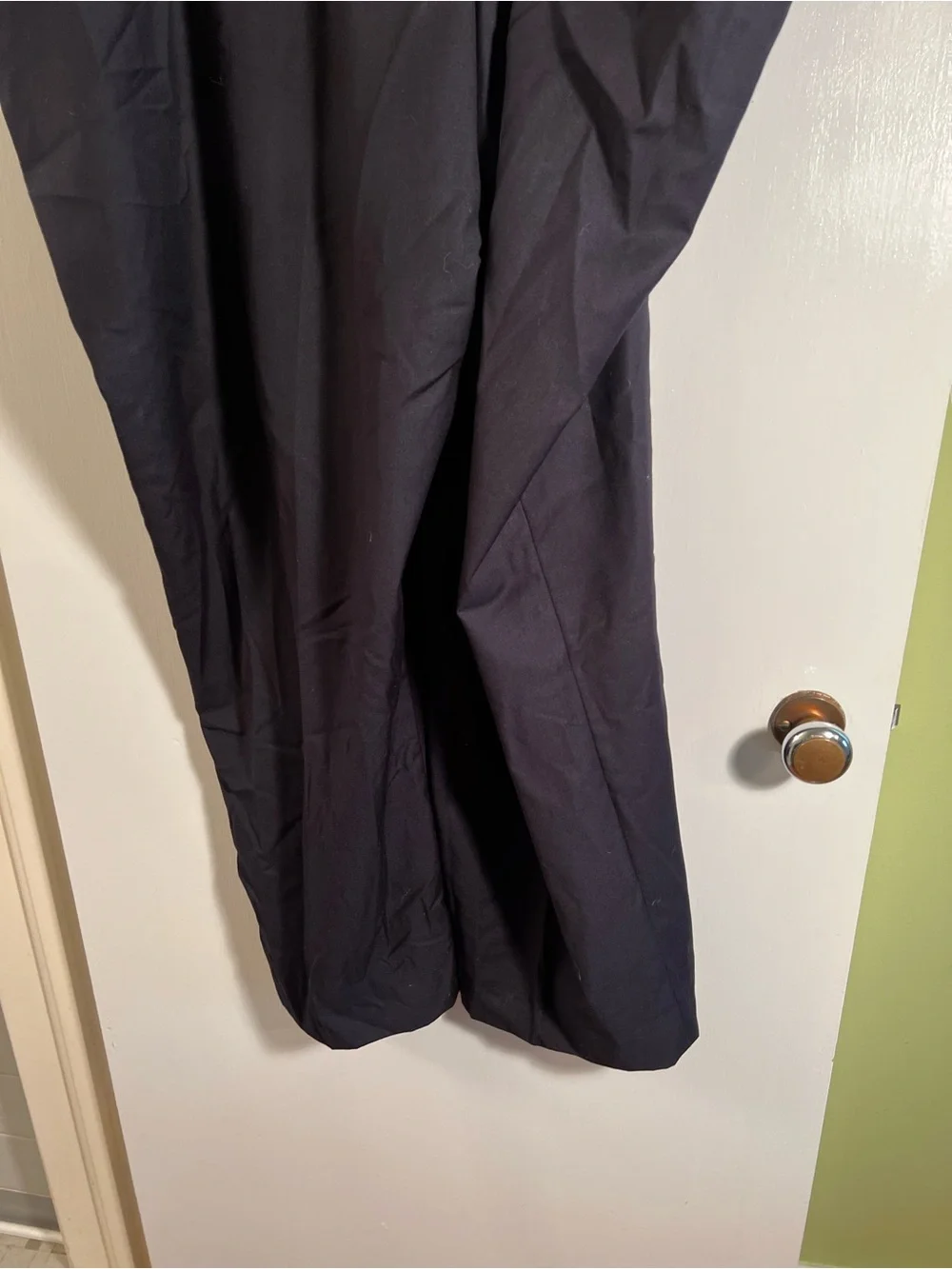 Mazari Men’s Size 50L Trousers Dress Pants Flat Front Navy Blue Polyester Rayon